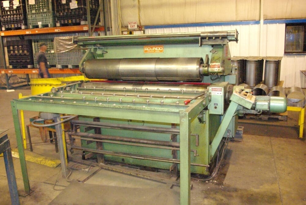 Industrial rolling machine in a warehouse